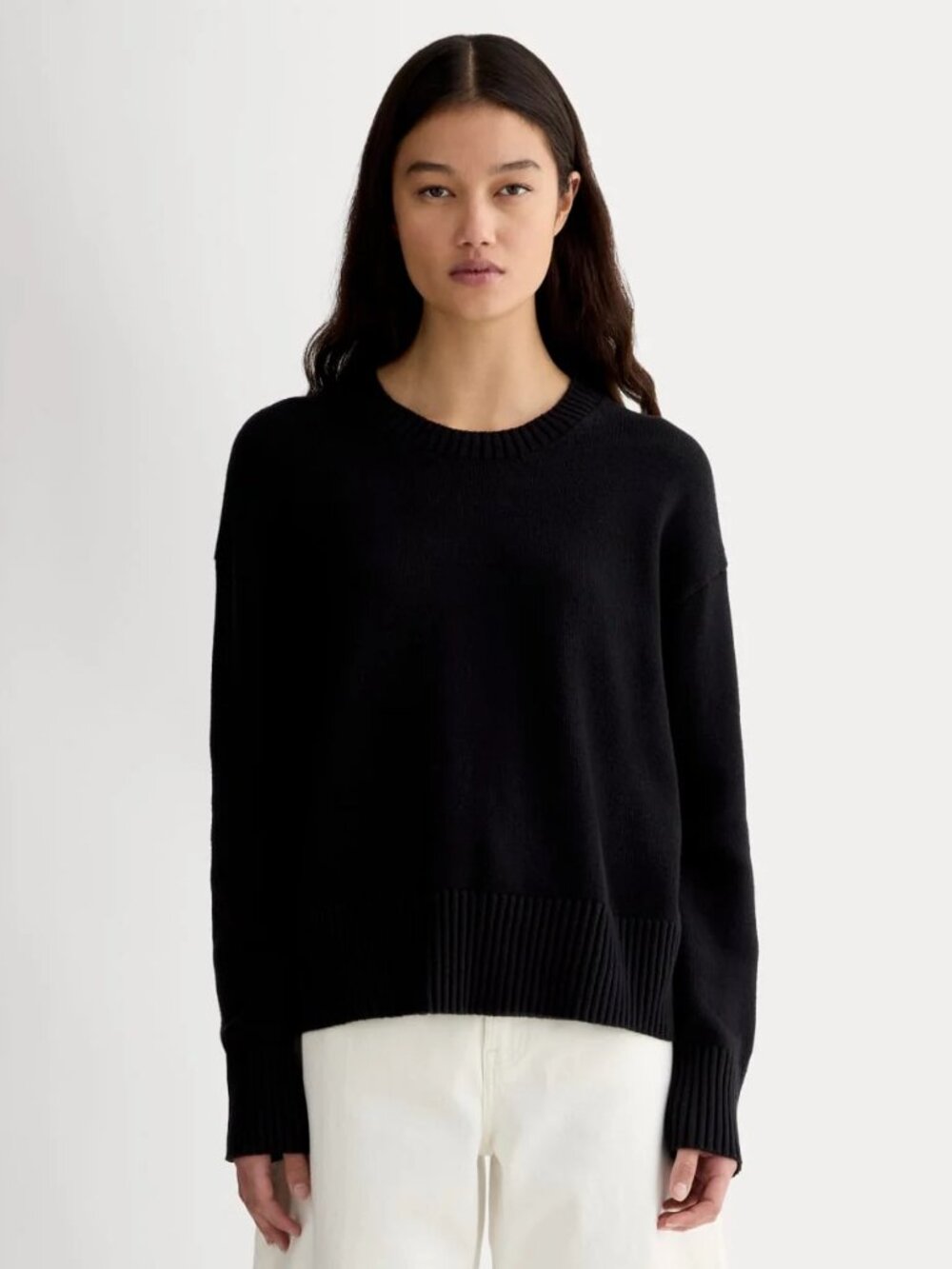 Everlane Black Organic Cotton Crewneck Sweater